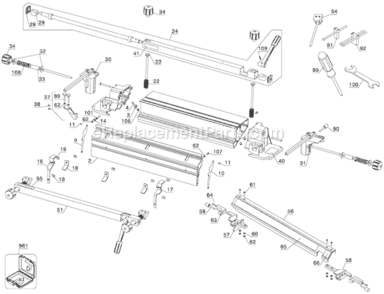Page D Diagram and Parts List for 77240 Type 1 Porter Cable Planer Jointer